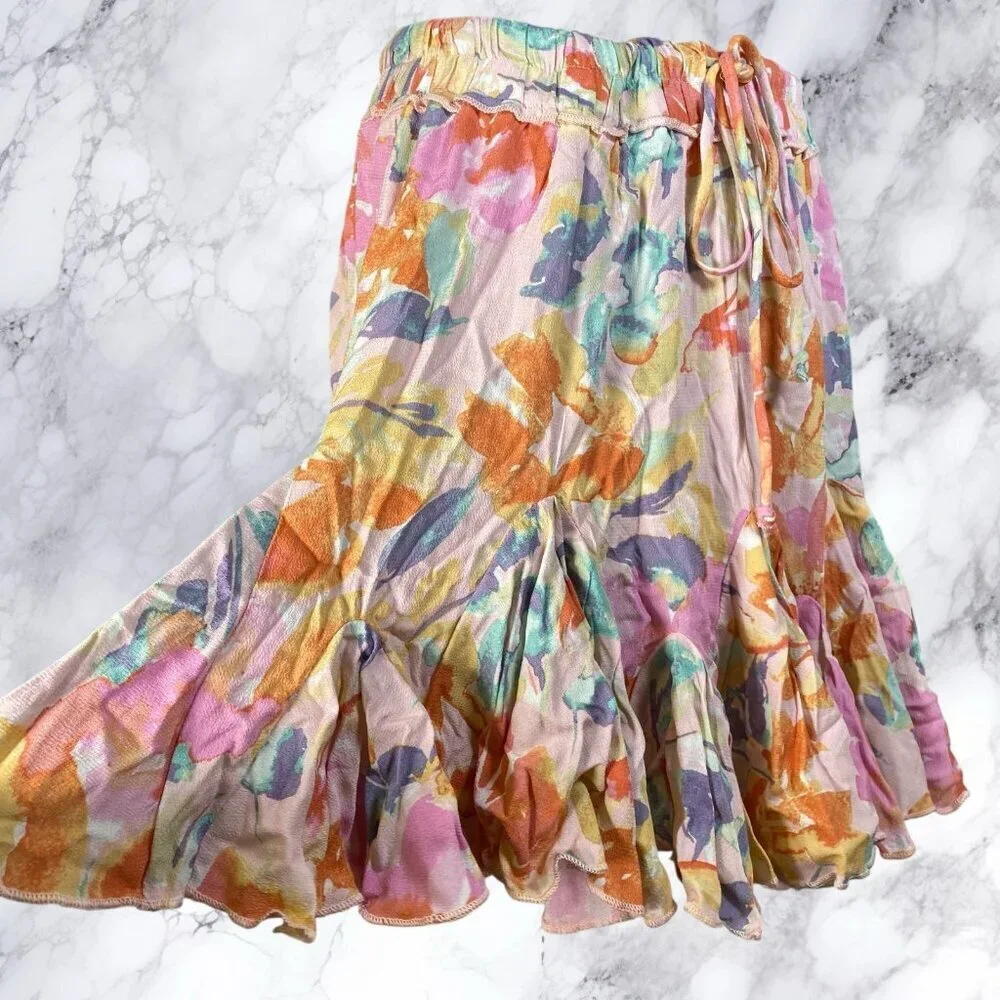 Vici Floral Flutter Watercolor Skirt